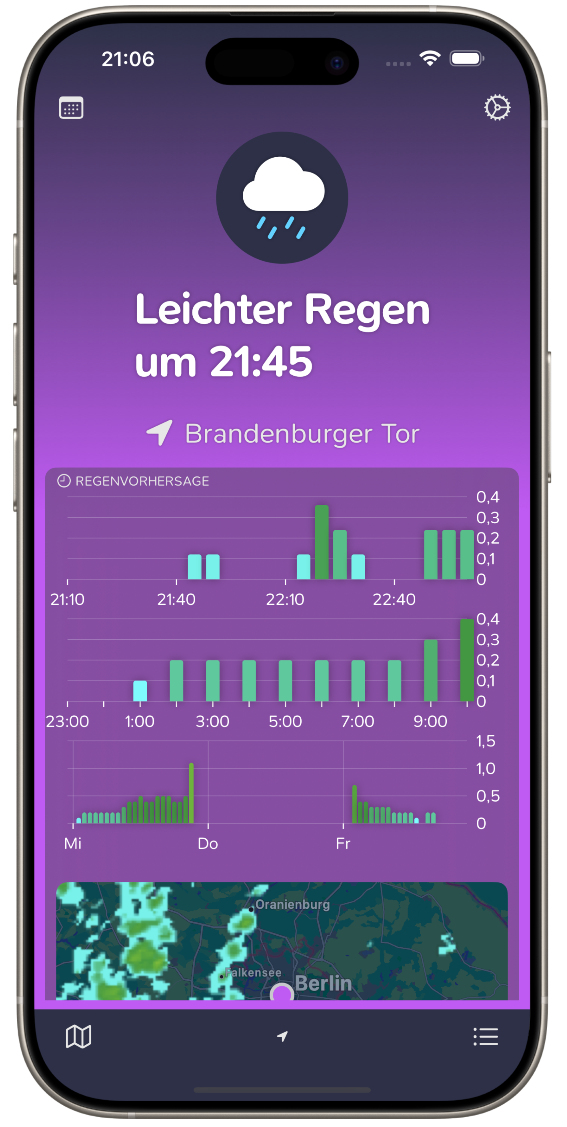 Regenschirm App auf dem iPhone